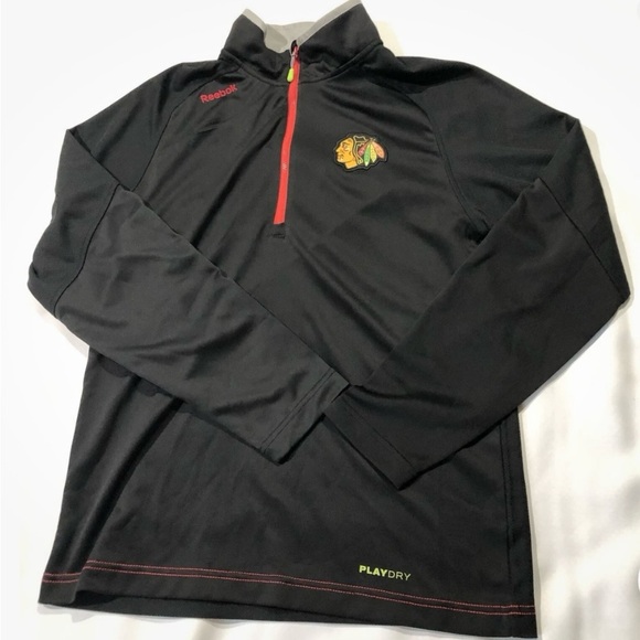 Mens NHL Reebok Chicago Blackhawks Center Ice Collection Golf Collar Shirt Small - Picture 3 of 13